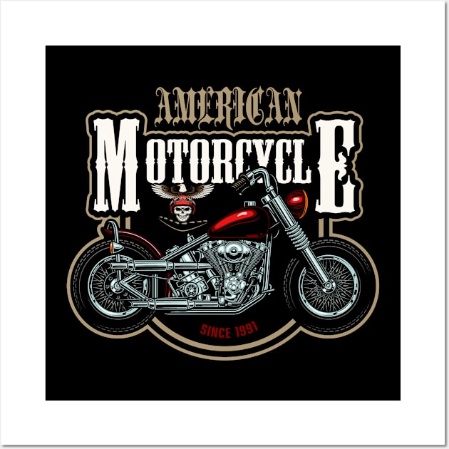 American Motorcycles Bikers Road Wall Art by JeffDesign